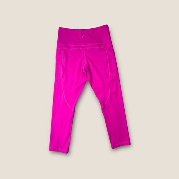 Zyia Party Pink Pocket Light n Tight Hi-Rise Capri 20" Leggings Size 4 - Picture 1 of 4